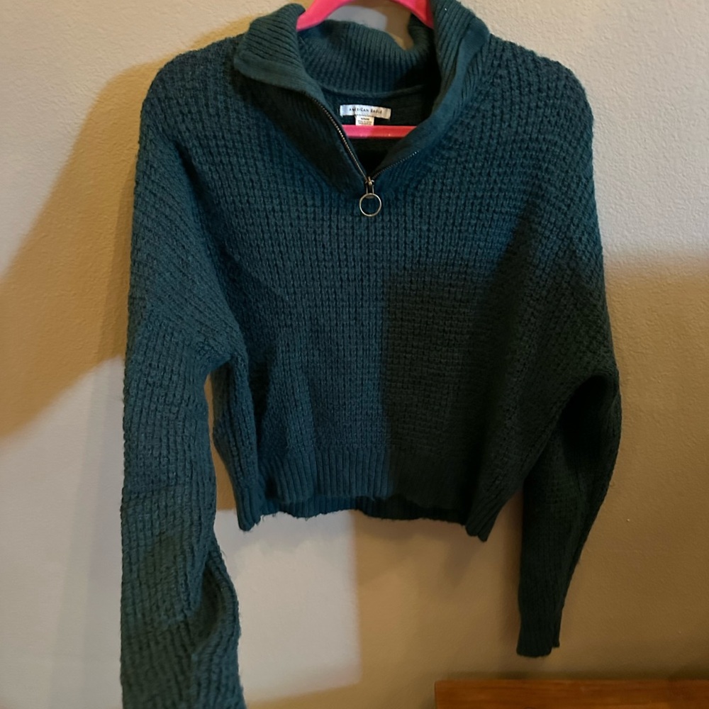 American Eagle Outfitters Teal Cowl Neck Sweater